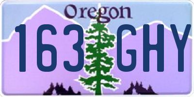 OR license plate 163GHY