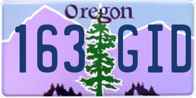 OR license plate 163GID