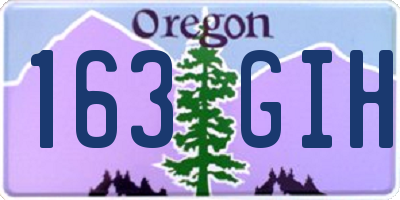 OR license plate 163GIH
