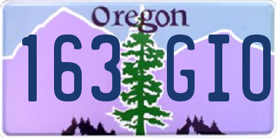 OR license plate 163GIO