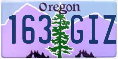 OR license plate 163GIZ