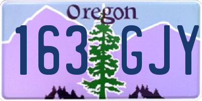 OR license plate 163GJY