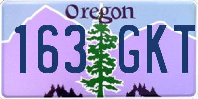 OR license plate 163GKT