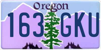 OR license plate 163GKU