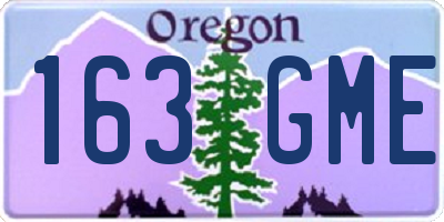 OR license plate 163GME