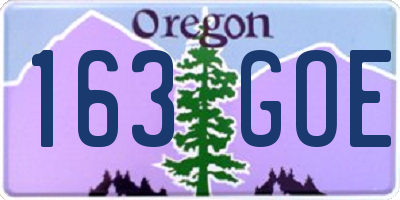 OR license plate 163GOE