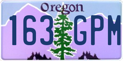OR license plate 163GPM