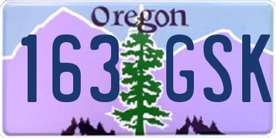 OR license plate 163GSK