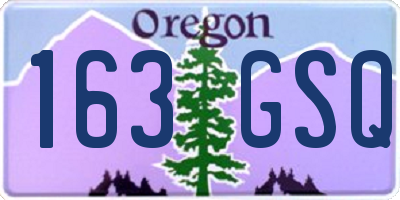 OR license plate 163GSQ