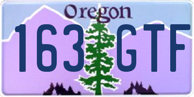 OR license plate 163GTF