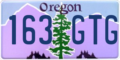 OR license plate 163GTG