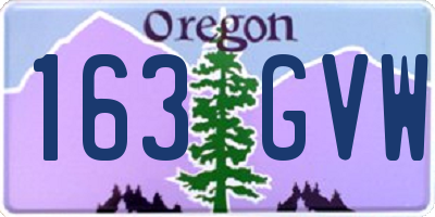 OR license plate 163GVW