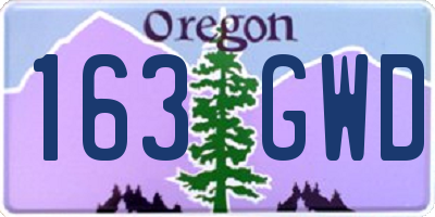 OR license plate 163GWD