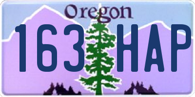 OR license plate 163HAP
