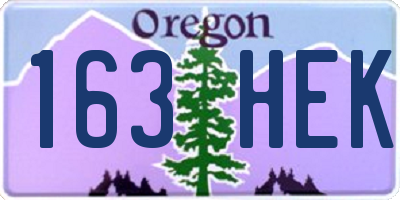 OR license plate 163HEK