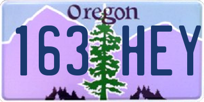 OR license plate 163HEY