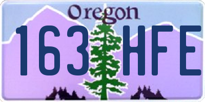OR license plate 163HFE