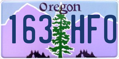 OR license plate 163HFO