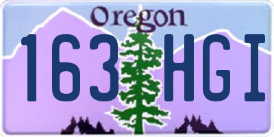 OR license plate 163HGI