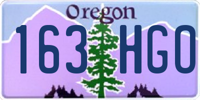 OR license plate 163HGO
