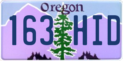 OR license plate 163HID