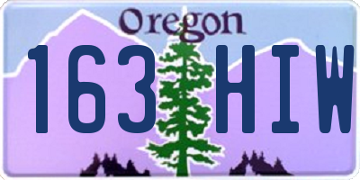 OR license plate 163HIW