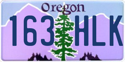 OR license plate 163HLK