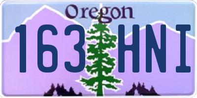 OR license plate 163HNI