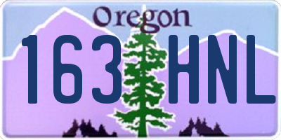 OR license plate 163HNL