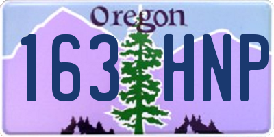 OR license plate 163HNP