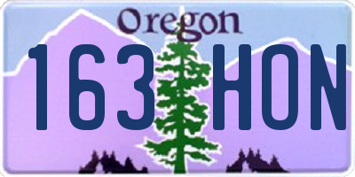 OR license plate 163HON