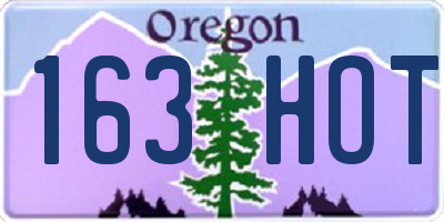 OR license plate 163HOT