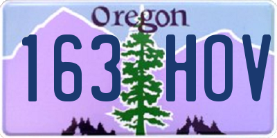 OR license plate 163HOV