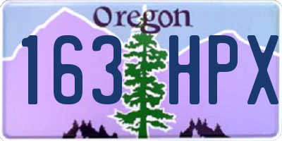 OR license plate 163HPX