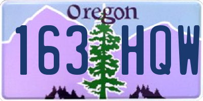OR license plate 163HQW