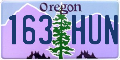 OR license plate 163HUN