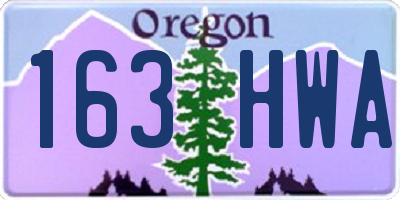 OR license plate 163HWA