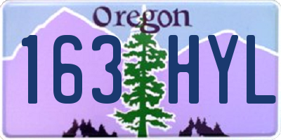 OR license plate 163HYL