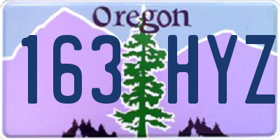 OR license plate 163HYZ