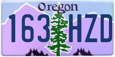 OR license plate 163HZD