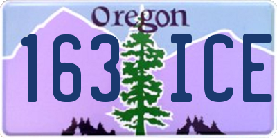 OR license plate 163ICE