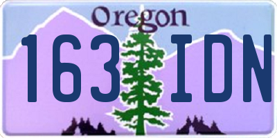 OR license plate 163IDN