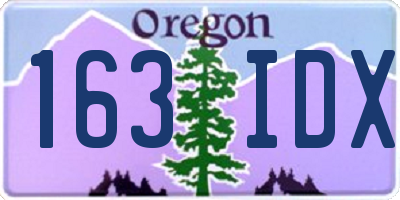 OR license plate 163IDX
