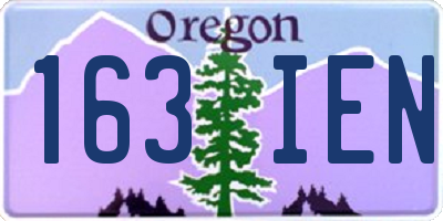 OR license plate 163IEN