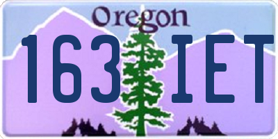 OR license plate 163IET