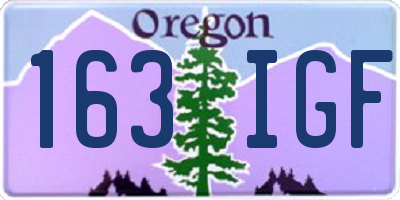 OR license plate 163IGF