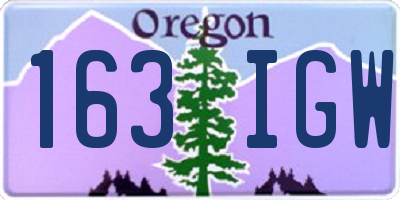 OR license plate 163IGW