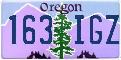 OR license plate 163IGZ