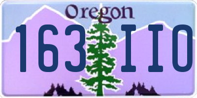 OR license plate 163IIO