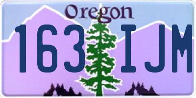 OR license plate 163IJM